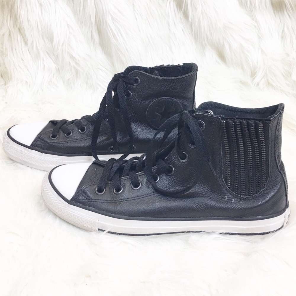 ⤵️$56 Converse All Star Leather High Tops Sneakers